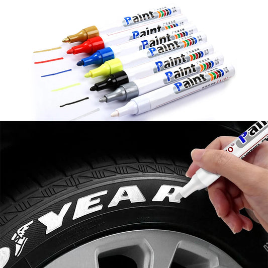 Waterproof Cars Wheel Tire Oily Mark Pen Auto Rubber Tyre Paint Pen Cd Metal Permanent Paint Marker Graffiti Touch Up