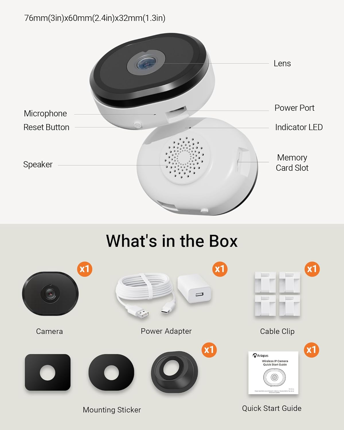 3MP 2K Magnetic Window Camera, Window Security Camera with AI Detection, 5G/2.4G Wifi Plug-In Indoor Camera for Home Security, Color Night Vision, Us-Only Cloud Storage, Adjustable Angle Mount