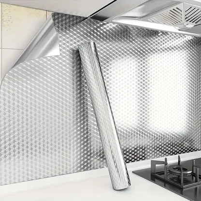 1/3/5M Kitchen Oil-Proof Sticker Heat-Resistant Aluminum Foil Wallpaper for Kitchen Stove Cabinet DIY Self Adhesive Sticker