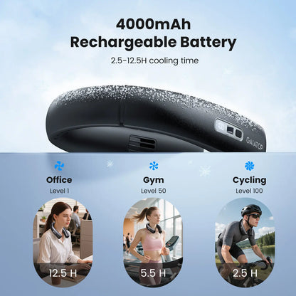 [1-100 Speed Turbo] GAIATOP Bladeless Neck Fan, 360° Surrounding Cooling Hands-Free Wearable Fan, Portable Travel Accessory for Stadium & Gym, Summer Cooling Gift Tiktokshopspringglowup Summerwins