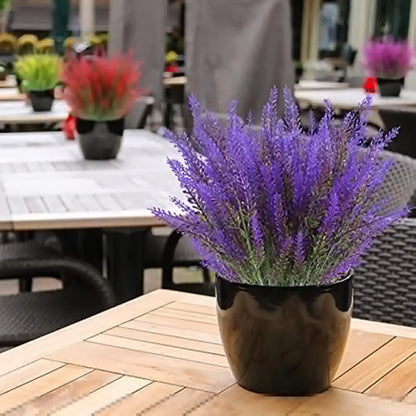 3/5/10Pcs Artificial Flowers Flocked Plastic Lavender Bundle Fake Plants Wedding Bridle Bouquet Indoor Outdoor Home Kitchen