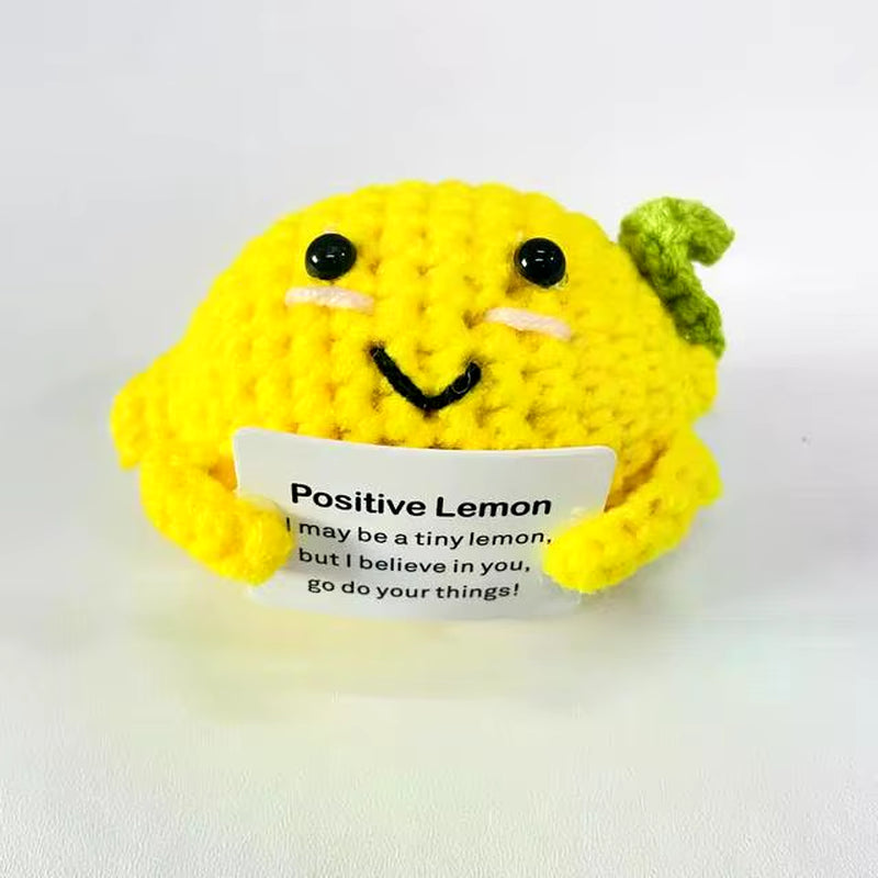 New Positive Energy Potato Hug Pocket Mini Handmade Plush Wool Knitting Doll with Card Funny Christams Gift Home Room Decoration