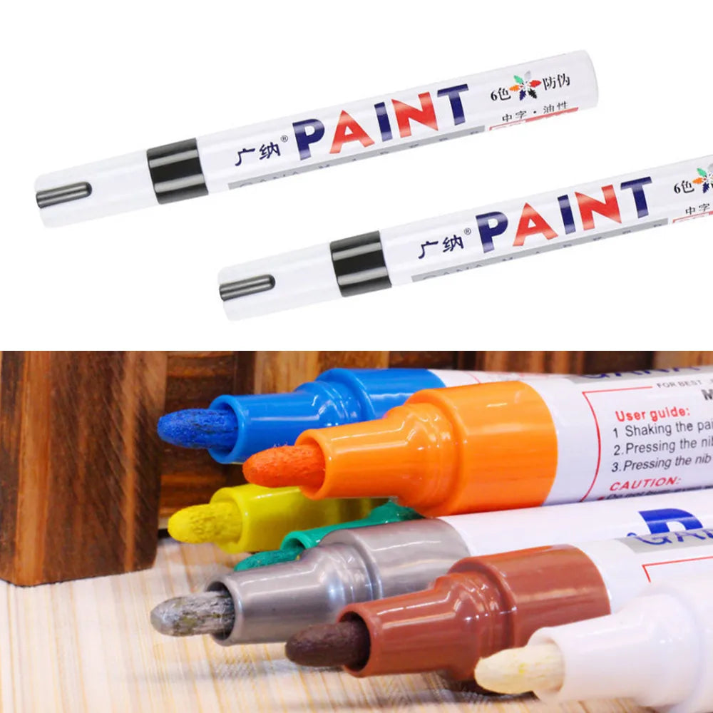 Waterproof Cars Wheel Tire Oily Mark Pen Auto Rubber Tyre Paint Pen Cd Metal Permanent Paint Marker Graffiti Touch Up