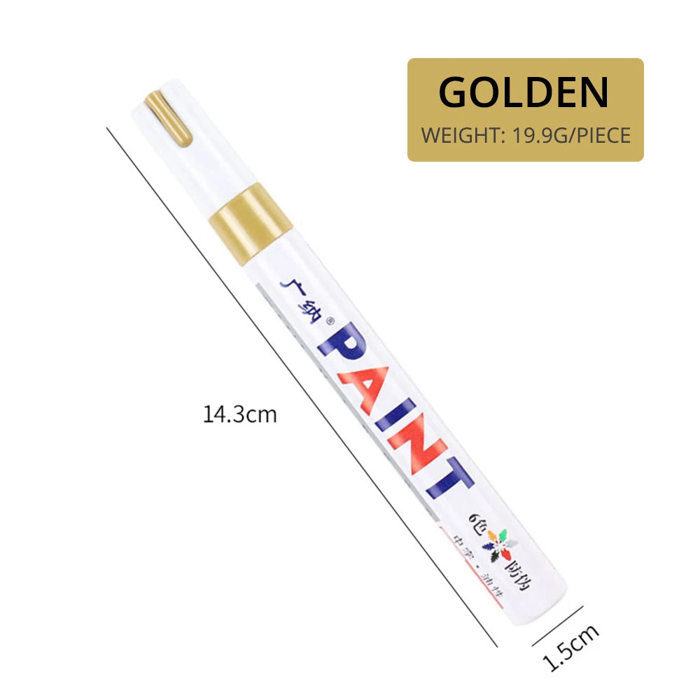 Waterproof Cars Wheel Tire Oily Mark Pen Auto Rubber Tyre Paint Pen Cd Metal Permanent Paint Marker Graffiti Touch Up