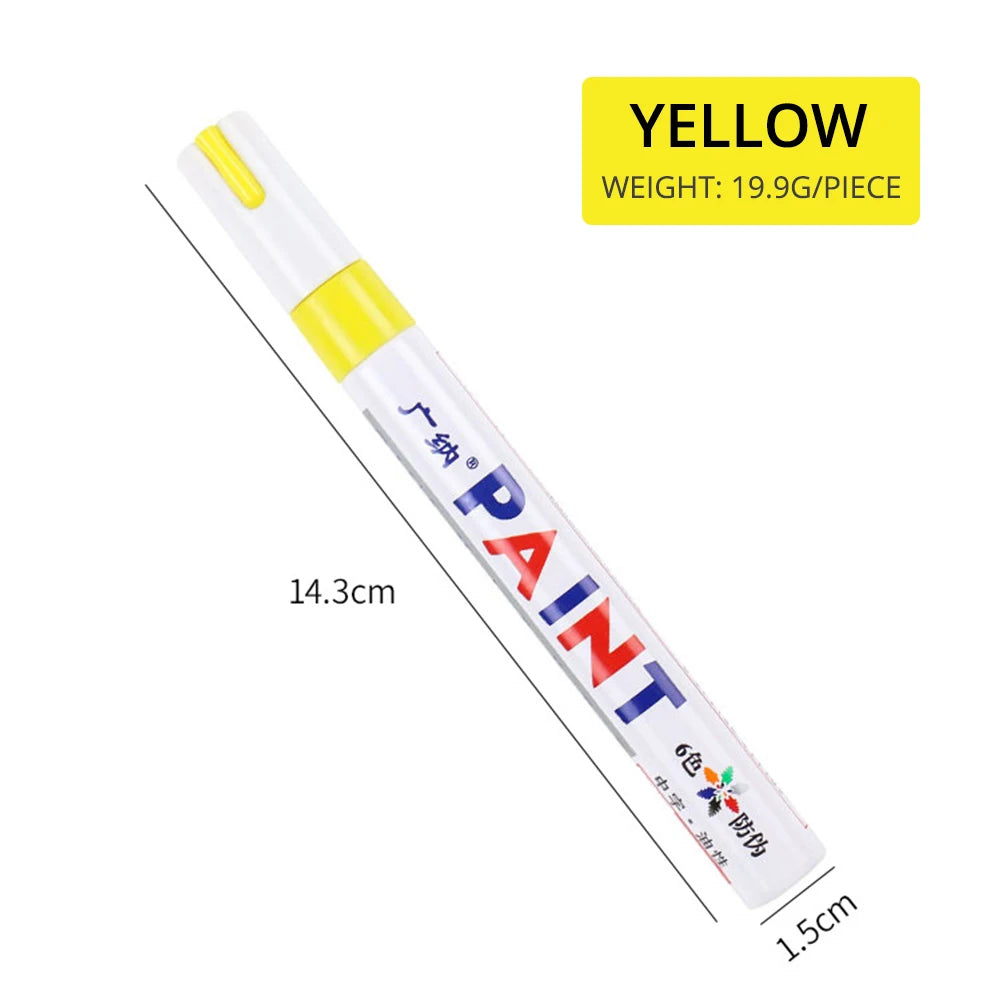 Waterproof Cars Wheel Tire Oily Mark Pen Auto Rubber Tyre Paint Pen Cd Metal Permanent Paint Marker Graffiti Touch Up