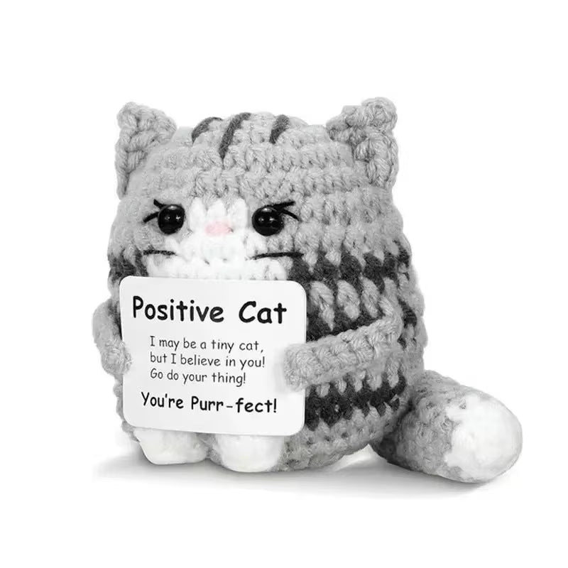 New Positive Energy Potato Hug Pocket Mini Handmade Plush Wool Knitting Doll with Card Funny Christams Gift Home Room Decoration