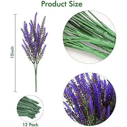 3/5/10Pcs Artificial Flowers Flocked Plastic Lavender Bundle Fake Plants Wedding Bridle Bouquet Indoor Outdoor Home Kitchen