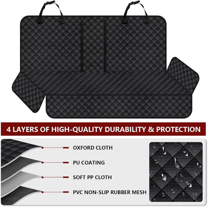 Dog Car Seat Cover for Back Seat, Waterproof Back Seat Cover for Dogs, Scratchproof Bench Seat Cover, Backseat Protector Fits Middle Armrest, Portable Dog Hammock, Suitable for Cars Suvs Trucks