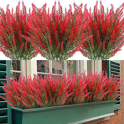 3/5/10Pcs Artificial Flowers Flocked Plastic Lavender Bundle Fake Plants Wedding Bridle Bouquet Indoor Outdoor Home Kitchen