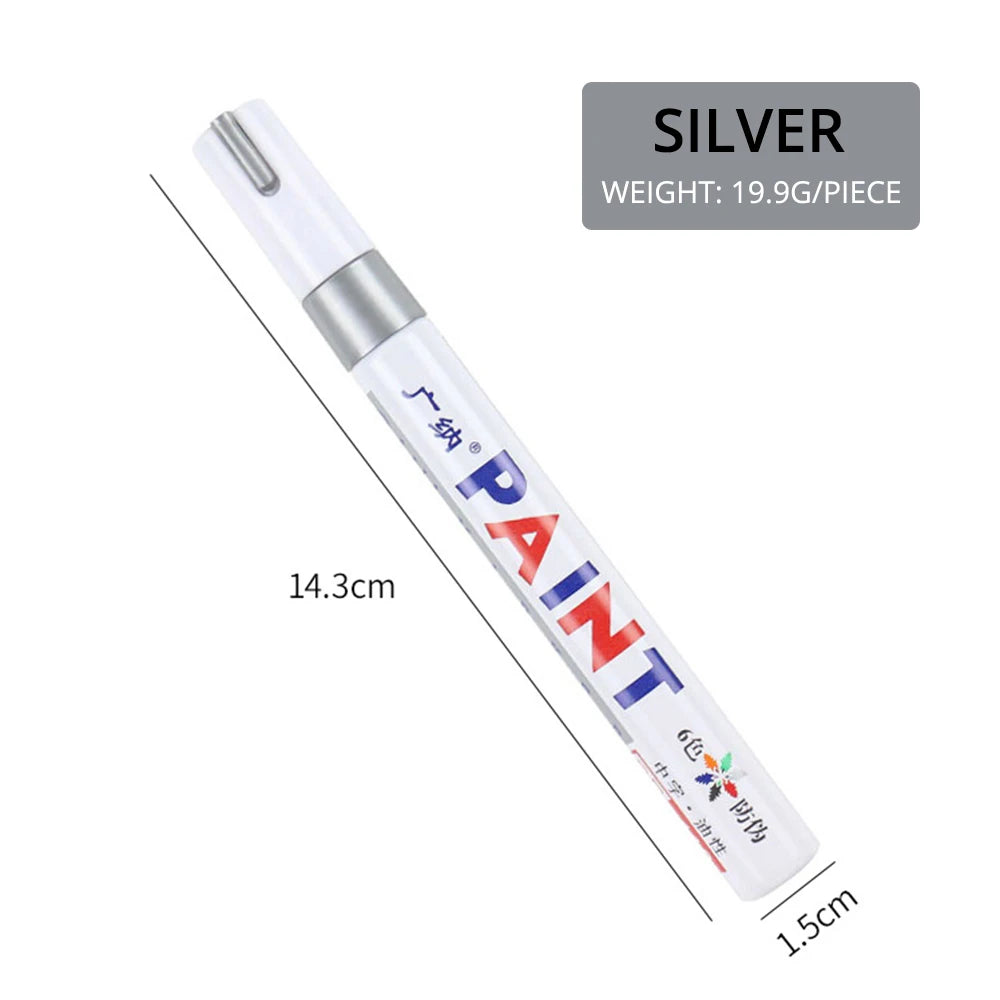 Waterproof Cars Wheel Tire Oily Mark Pen Auto Rubber Tyre Paint Pen Cd Metal Permanent Paint Marker Graffiti Touch Up