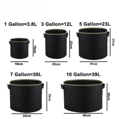 Fabric Plant Pots Grow Bags 3/5/7/10 Gallon Gardening Vegetable Tomato Strawberry Growing Planter Garden Potato Planting Pots