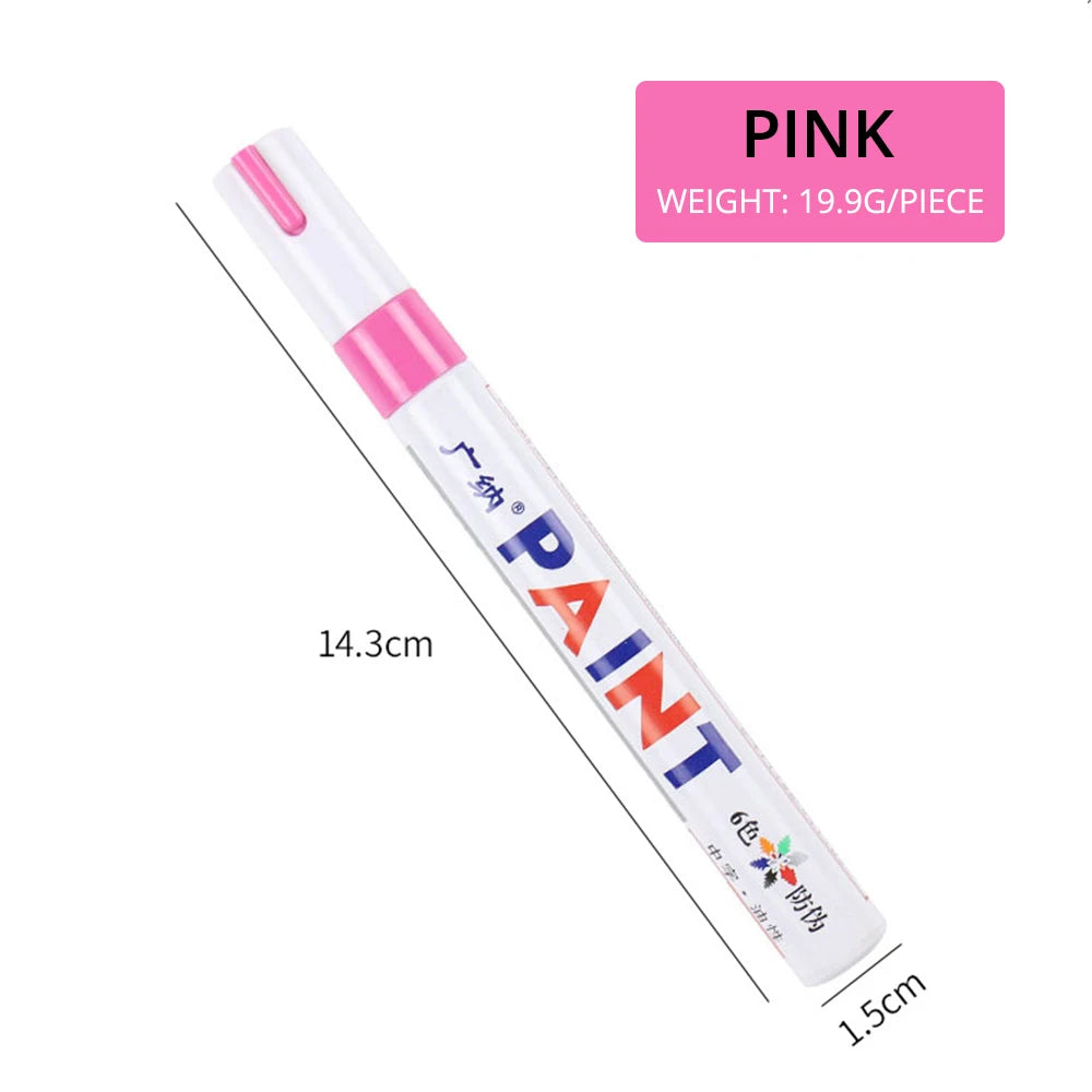 Waterproof Cars Wheel Tire Oily Mark Pen Auto Rubber Tyre Paint Pen Cd Metal Permanent Paint Marker Graffiti Touch Up