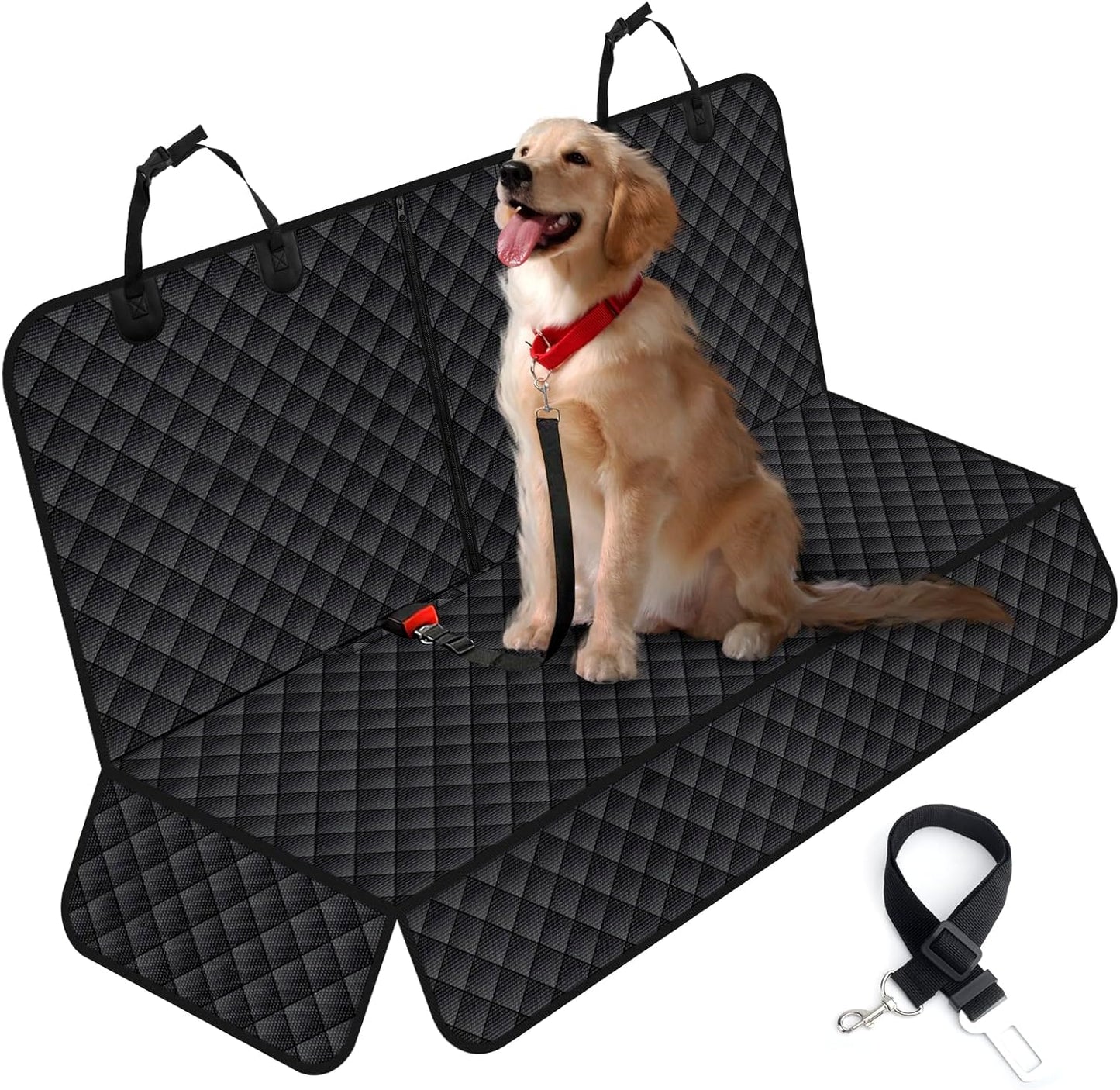 Dog Car Seat Cover for Back Seat, Waterproof Back Seat Cover for Dogs, Scratchproof Bench Seat Cover, Backseat Protector Fits Middle Armrest, Portable Dog Hammock, Suitable for Cars Suvs Trucks