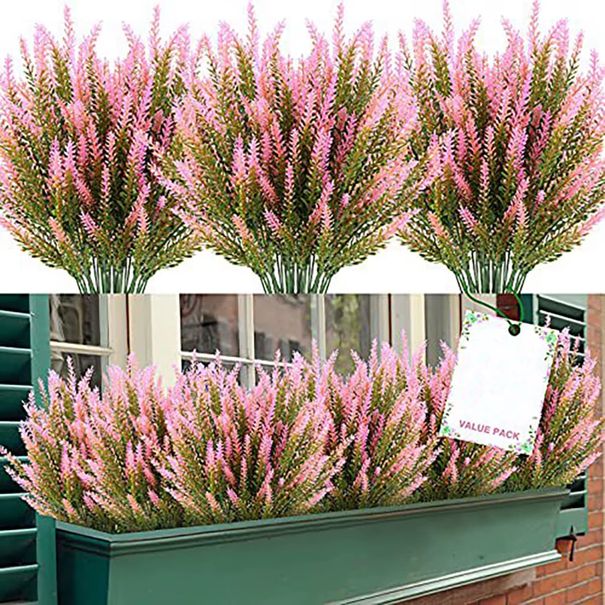 3/5/10Pcs Artificial Flowers Flocked Plastic Lavender Bundle Fake Plants Wedding Bridle Bouquet Indoor Outdoor Home Kitchen