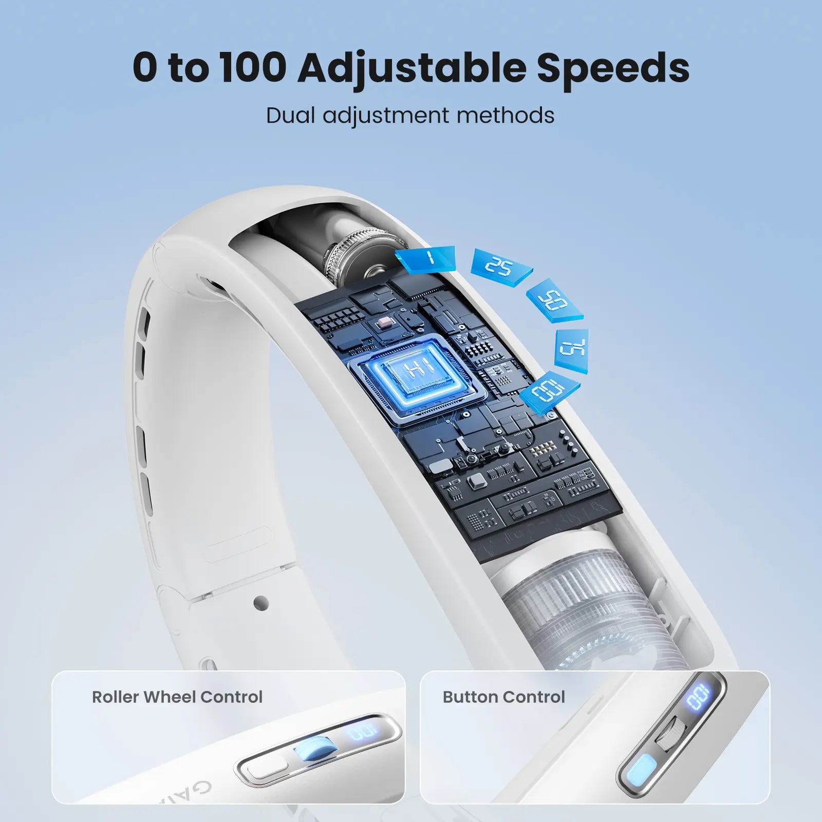 [1-100 Speed Turbo] GAIATOP Bladeless Neck Fan, 360° Surrounding Cooling Hands-Free Wearable Fan, Portable Travel Accessory for Stadium & Gym, Summer Cooling Gift Tiktokshopspringglowup Summerwins