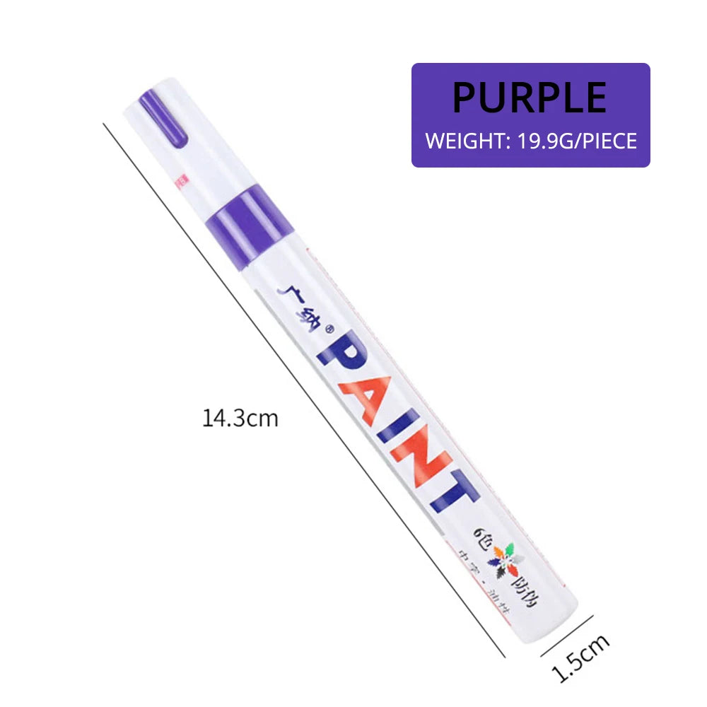 Waterproof Cars Wheel Tire Oily Mark Pen Auto Rubber Tyre Paint Pen Cd Metal Permanent Paint Marker Graffiti Touch Up