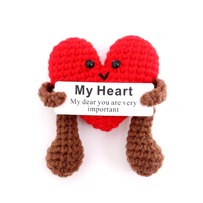 New Positive Energy Potato Hug Pocket Mini Handmade Plush Wool Knitting Doll with Card Funny Christams Gift Home Room Decoration