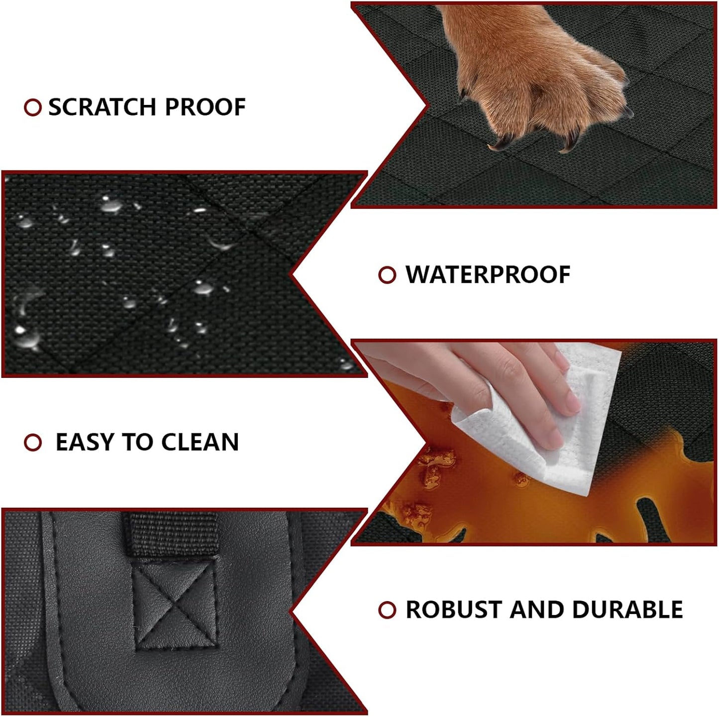 Dog Car Seat Cover for Back Seat, Waterproof Back Seat Cover for Dogs, Scratchproof Bench Seat Cover, Backseat Protector Fits Middle Armrest, Portable Dog Hammock, Suitable for Cars Suvs Trucks
