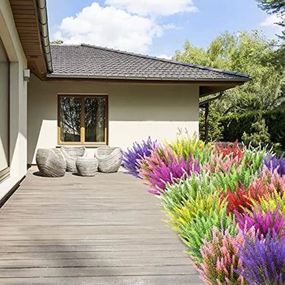 3/5/10Pcs Artificial Flowers Flocked Plastic Lavender Bundle Fake Plants Wedding Bridle Bouquet Indoor Outdoor Home Kitchen