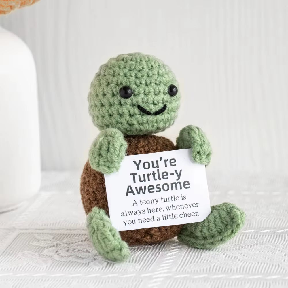 New Positive Energy Potato Hug Pocket Mini Handmade Plush Wool Knitting Doll with Card Funny Christams Gift Home Room Decoration